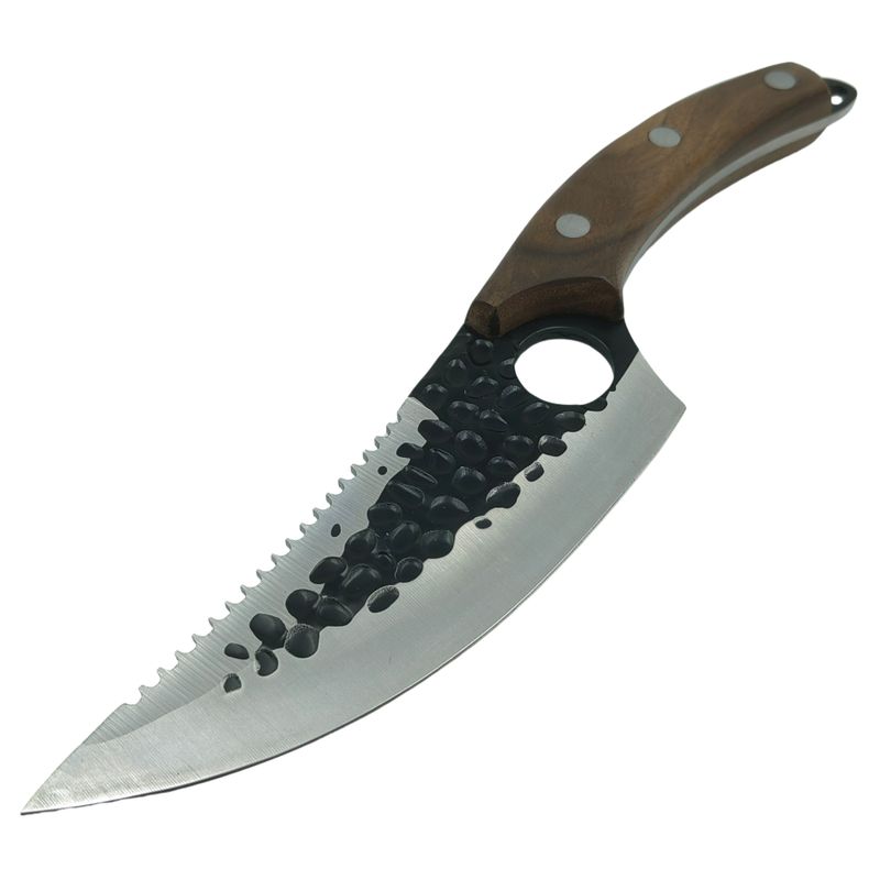 Casa si Gradina - Bucatarie si vesela - Vesela si tacamuri - Cutite si seturi de cutite - Set doua cutite macelarie IdeallStore®, lucrate manual, Shuryo Blade, 27.5 cm, maro, teaca piele naturala - Infinity.ro