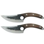 Casa si Gradina - Bucatarie si vesela - Vesela si tacamuri - Cutite si seturi de cutite - Set doua cutite macelarie IdeallStore®, lucrate manual, Shuryo Blade, 27.5 cm, maro, teaca piele naturala - Infinity.ro