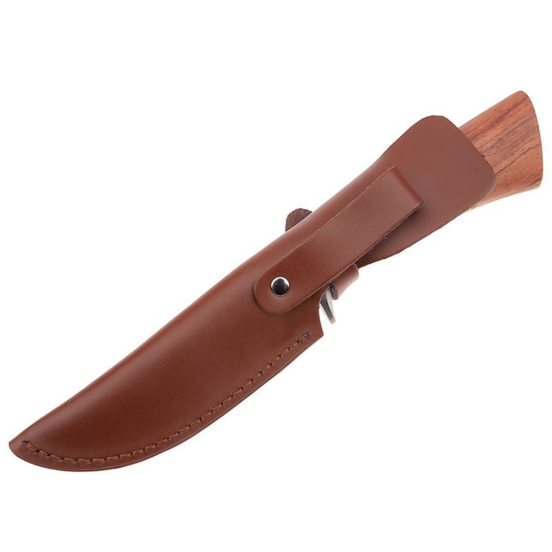 Sport si Outdoor - Camping - Cutite, bricege si accesorii - Cutite si bricege - Cutit de vanatoare IdeallStore®, Adventure Accuracy, otel damasc, 25 cm, maner lemn, maro, husa piele - Infinity.ro