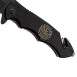 Sport si Outdoor - Camping - Cutite, bricege si accesorii - Cutite si bricege - Briceag de vanatoare IdeallStore®, Firefighter Department, 21 cm, otel inoxidabil, negru - Infinity.ro