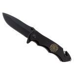 Sport si Outdoor - Camping - Cutite, bricege si accesorii - Cutite si bricege - Briceag de vanatoare IdeallStore®, Firefighter Department, 21 cm, otel inoxidabil, negru - Infinity.ro