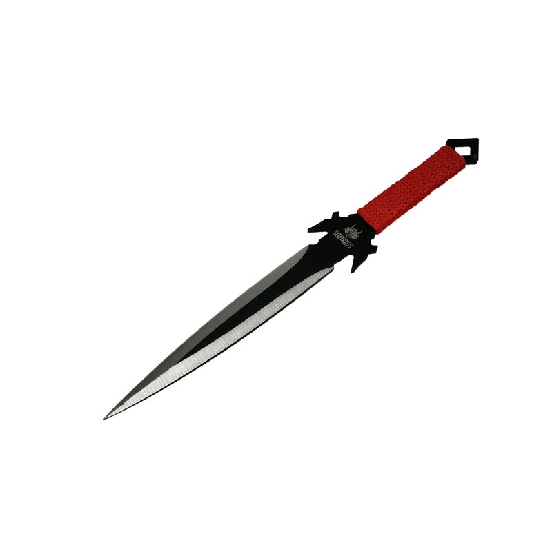 Sport si Outdoor - Camping - Cutite, bricege si accesorii - Cutite si bricege - Set doua sabii de vanatoare IdeallStore®, Red Ronin si Dao Blade, otel inoxidabil, negru, teaca inclusa - Infinity.ro