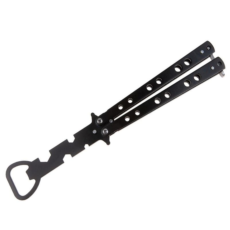 Sport si Outdoor - Camping - Cutite, bricege si accesorii - Cutite si bricege - Briceag antrenament IdeallStore®, Party Opener, deschizator capace, otel inoxidabil, 22.5 cm, negru - Infinity.ro