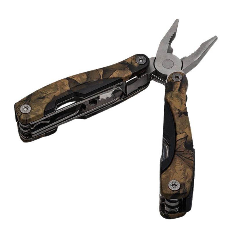 Sport si Outdoor - Camping - Cutite, bricege si accesorii - Unelte multifunctionale - Cleste multifunctional IdeallStore®, Survival Gear, otel inoxidabil, 10 functii, 22 cm, camuflaj, husa inclusa - Infinity.ro