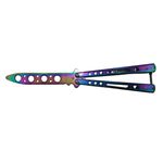 Sport si Outdoor/Camping/Cutite, bricege si accesorii/Cutite si bricege - Briceag fluture, Rainbow Clash, antrenament, 22 cm - Infinity.ro