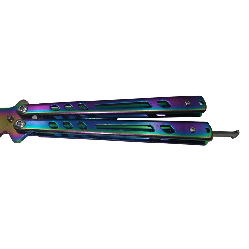 Sport si Outdoor/Camping/Cutite, bricege si accesorii/Cutite si bricege - Briceag fluture, Rainbow Clash, antrenament, 22 cm - Infinity.ro