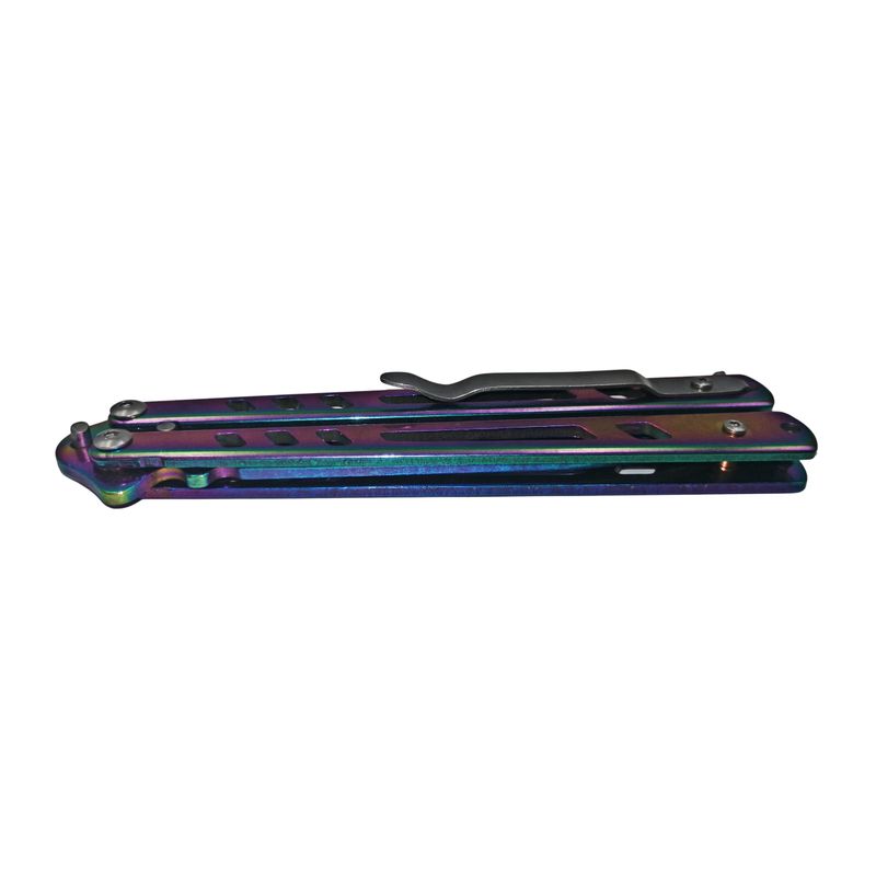 Sport si Outdoor/Camping/Cutite, bricege si accesorii/Cutite si bricege - Briceag fluture, Rainbow Clash, antrenament, 22 cm - Infinity.ro