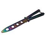 Sport si Outdoor/Camping/Cutite, bricege si accesorii/Cutite si bricege - Briceag fluture, Rainbow Clash, antrenament, 22 cm - Infinity.ro
