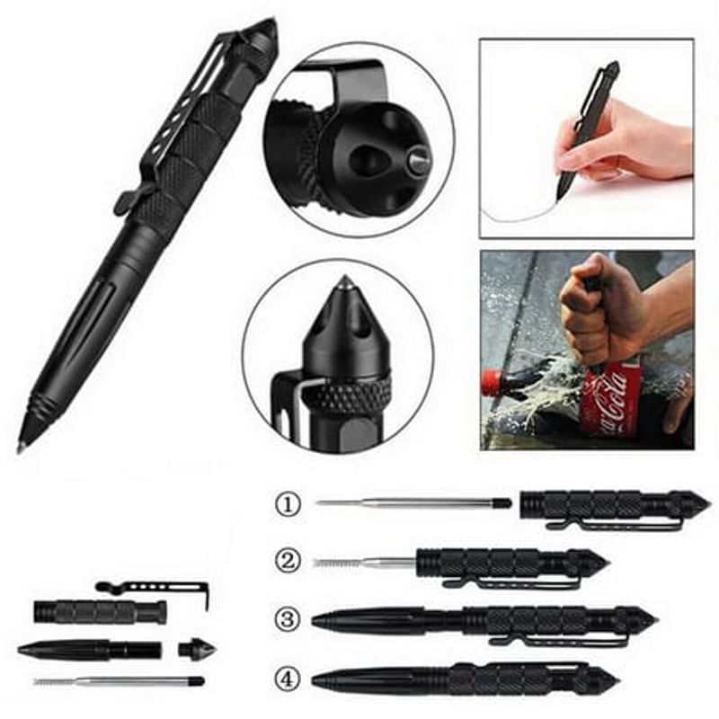 Sport si Outdoor - Accesorii si echipamente sportive - Sporturi extreme si supravietuire - Kituri supravietuire - Kit de supravietuire IdeallStore®, Savivour Master, 20 elemente multifunctionale, negru - Infinity.ro