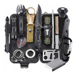 Sport si Outdoor - Accesorii si echipamente sportive - Sporturi extreme si supravietuire - Kituri supravietuire - Kit de supravietuire IdeallStore®, Savivour Master, 20 elemente multifunctionale, negru - Infinity.ro