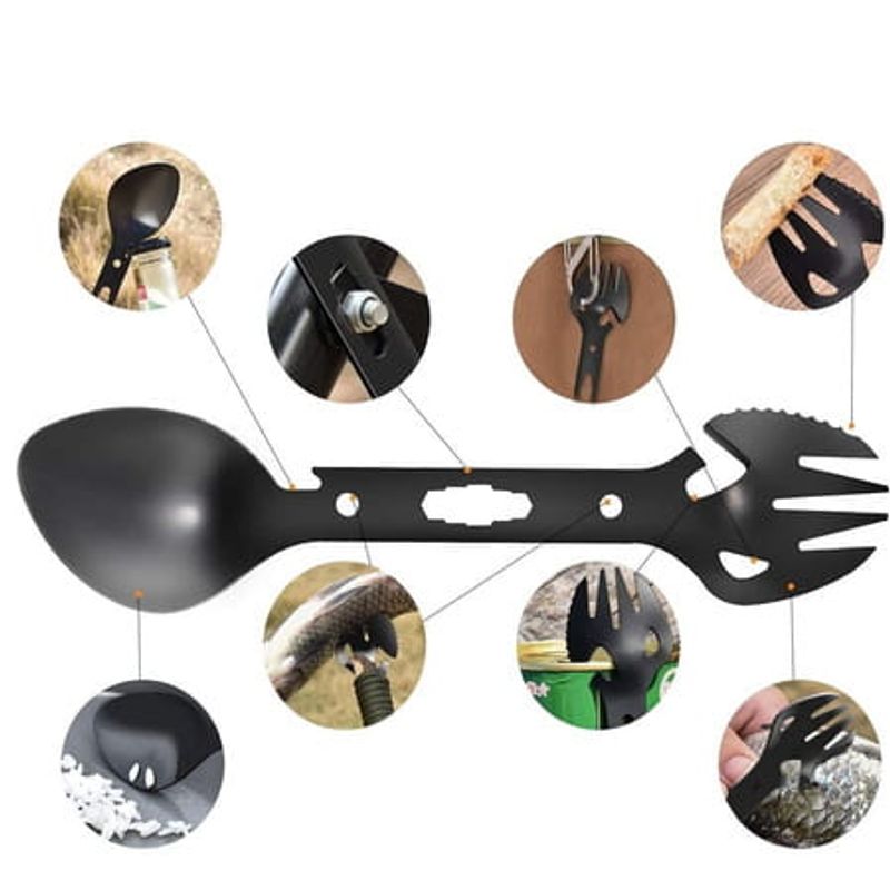 Sport si Outdoor - Accesorii si echipamente sportive - Sporturi extreme si supravietuire - Kituri supravietuire - Kit de supravietuire IdeallStore®, Savivour Master, 20 elemente multifunctionale, negru - Infinity.ro