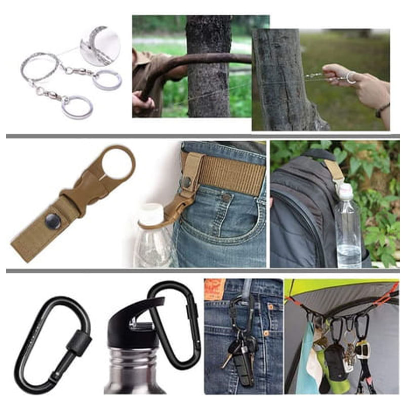 Sport si Outdoor - Accesorii si echipamente sportive - Sporturi extreme si supravietuire - Kituri supravietuire - Kit de supravietuire IdeallStore®, Savivour Master, 20 elemente multifunctionale, negru - Infinity.ro