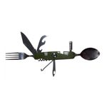 Sport si Outdoor/Camping/Cutite, bricege si accesorii/Cutite si bricege - Briceag otel inoxidabil multifunctional camping, 20 cm, Kaki - Infinity.ro
