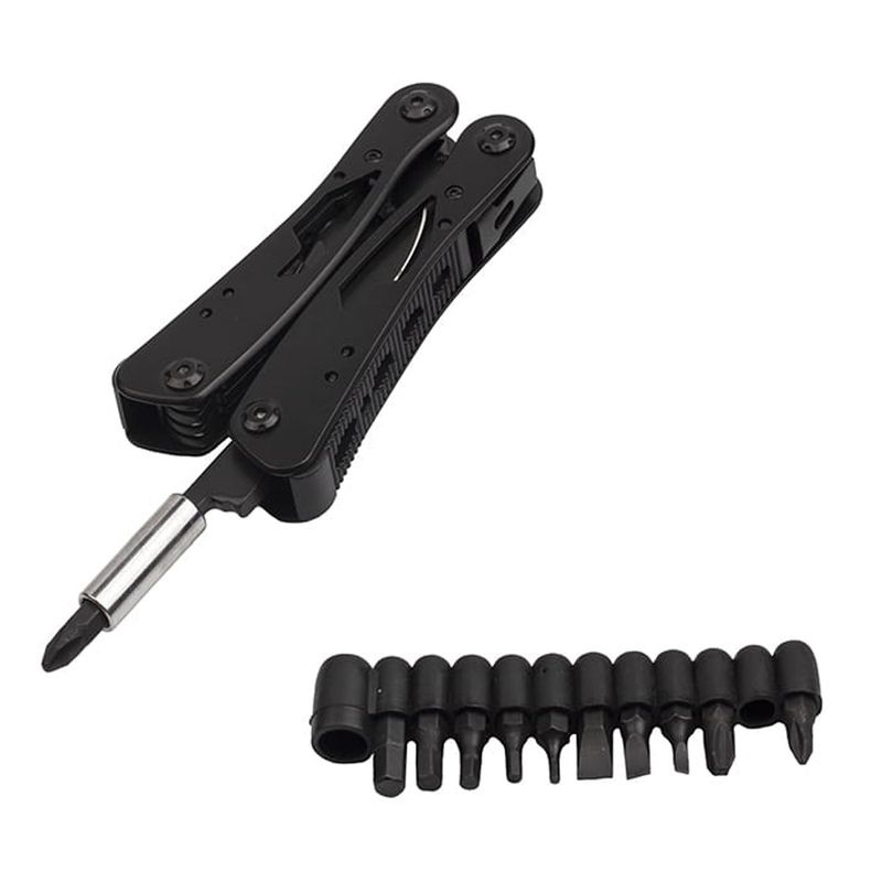 Sport si Outdoor - Camping - Cutite, bricege si accesorii - Unelte multifunctionale - Cleste multifunctional IdeallStore®, Outdoor Specialist, otel inoxidabil, 20 functii, 22 cm, negru, husa inclusa - Infinity.ro