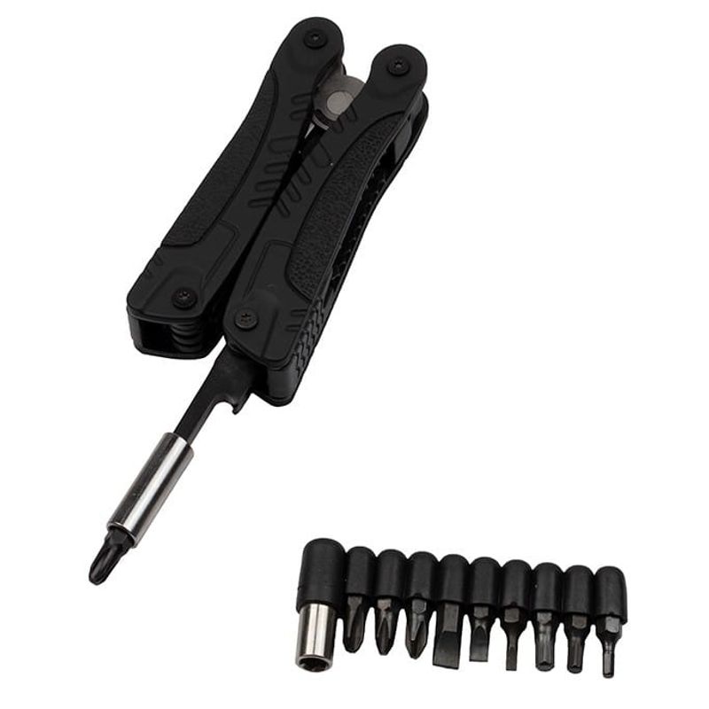 Sport si Outdoor - Camping - Cutite, bricege si accesorii - Unelte multifunctionale - Cleste multifunctional IdeallStore®, Survival Gear, otel inoxidabil, 18 functii, 24 cm, negru, husa inclusa - Infinity.ro