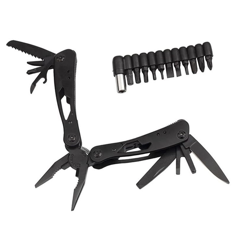 Sport si Outdoor - Camping - Cutite, bricege si accesorii - Unelte multifunctionale - Cleste multifunctional IdeallStore®, Outdoor Specialist, otel inoxidabil, 20 functii, 22 cm, negru, husa inclusa - Infinity.ro