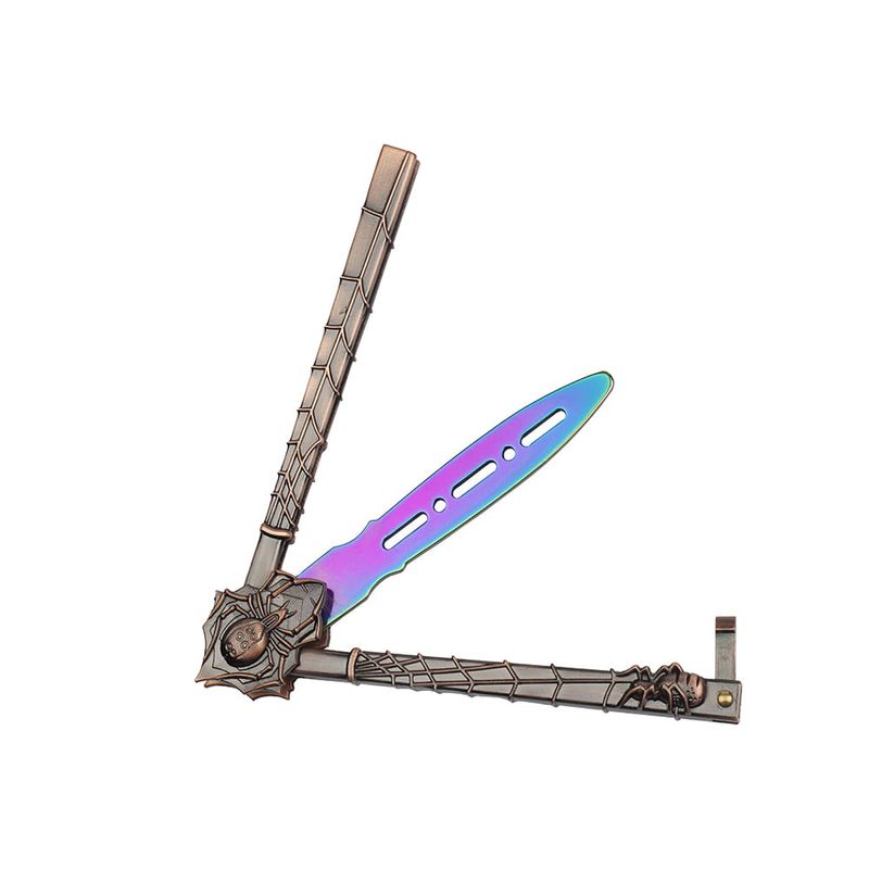 Sport si Outdoor - Camping - Cutite, bricege si accesorii - Cutite si bricege - Briceag de antrenament IdeallStore, Spider Queen, 23 cm, multicolor, cutie lemn - Infinity.ro