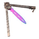 Sport si Outdoor - Camping - Cutite, bricege si accesorii - Cutite si bricege - Briceag de antrenament IdeallStore, Spider Queen, 23 cm, multicolor, cutie lemn - Infinity.ro