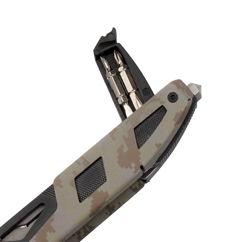 Sport si Outdoor - Camping - Cutite, bricege si accesorii - Unelte multifunctionale - Cleste multifunctional IdeallStore®, Outdoor Specialist, 16 functionalitati, 21.5 cm, bej, husa inclusa - Infinity.ro