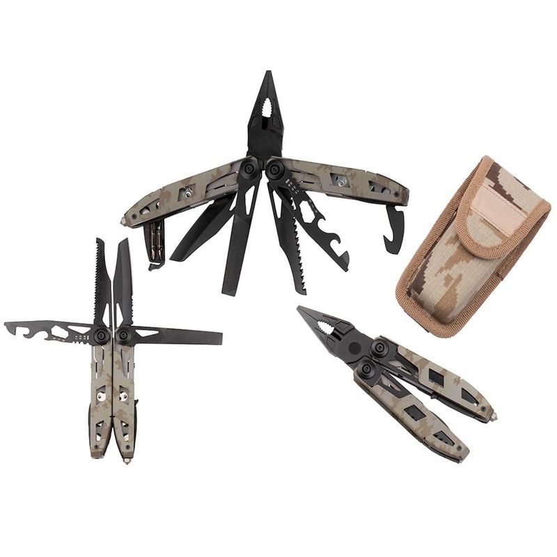 Sport si Outdoor - Camping - Cutite, bricege si accesorii - Unelte multifunctionale - Cleste multifunctional IdeallStore®, Outdoor Specialist, 16 functionalitati, 21.5 cm, bej, husa inclusa - Infinity.ro