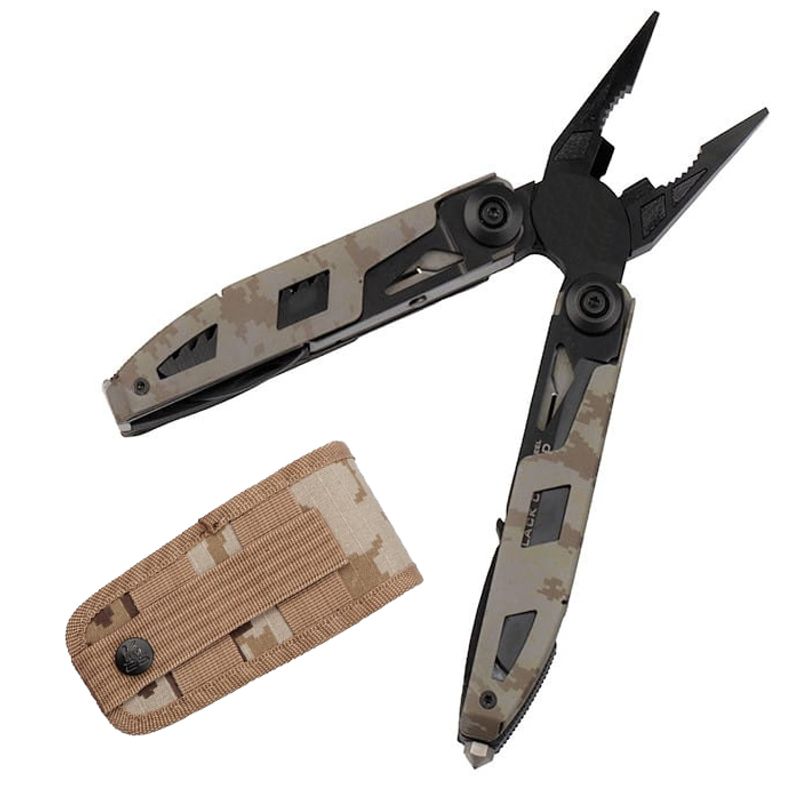 Sport si Outdoor - Camping - Cutite, bricege si accesorii - Unelte multifunctionale - Cleste multifunctional IdeallStore®, Outdoor Specialist, 16 functionalitati, 21.5 cm, bej, husa inclusa - Infinity.ro