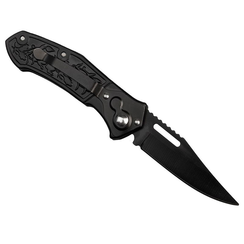 Sport si Outdoor - Camping - Cutite, bricege si accesorii - Cutite si bricege - Briceag de vanatoare IdeallStore®, Sunshine Blade, otel inoxidabil, 16 cm, negru - Infinity.ro