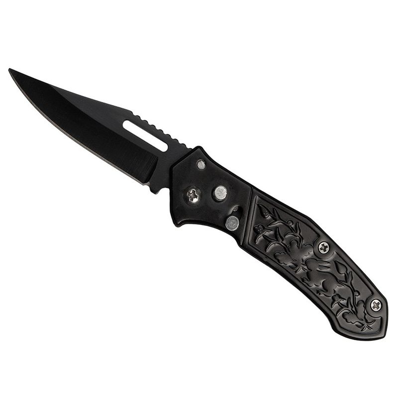 Sport si Outdoor - Camping - Cutite, bricege si accesorii - Cutite si bricege - Briceag de vanatoare IdeallStore®, Sunshine Blade, otel inoxidabil, 16 cm, negru - Infinity.ro