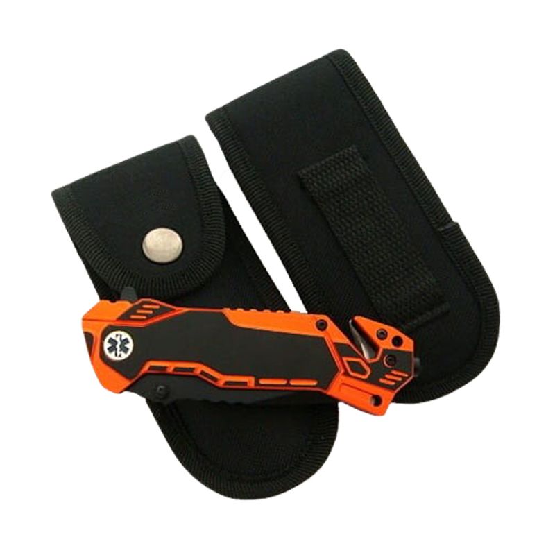 Sport si Outdoor - Camping - Cutite, bricege si accesorii - Cutite si bricege - Briceag de vanatoare IdeallStore®, Medical Rescue, 20 cm, otel inoxidabil, negru, husa inclusa - Infinity.ro