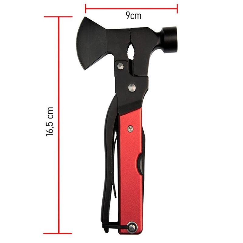Sport si Outdoor - Camping - Cutite, bricege si accesorii - Unelte multifunctionale - Cleste multifunctional IdeallStore®, Survival Instinct, otel inoxidabil, 16 functii, 16.5 cm, rosu, husa inclusa - Infinity.ro