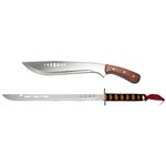 Sport si Outdoor - Camping - Cutite, bricege si accesorii - Cutite si bricege - Set sabie de vanatoare IdeallStore® Japan Soul si maceta vanatoare Age of Safari, otel inoxidabil - Infinity.ro