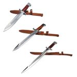 Sport si Outdoor - Camping - Cutite, bricege si accesorii - Cutite si bricege - Set 3 cutite vanatoare, AK-47, teaca cadou - Infinity.ro