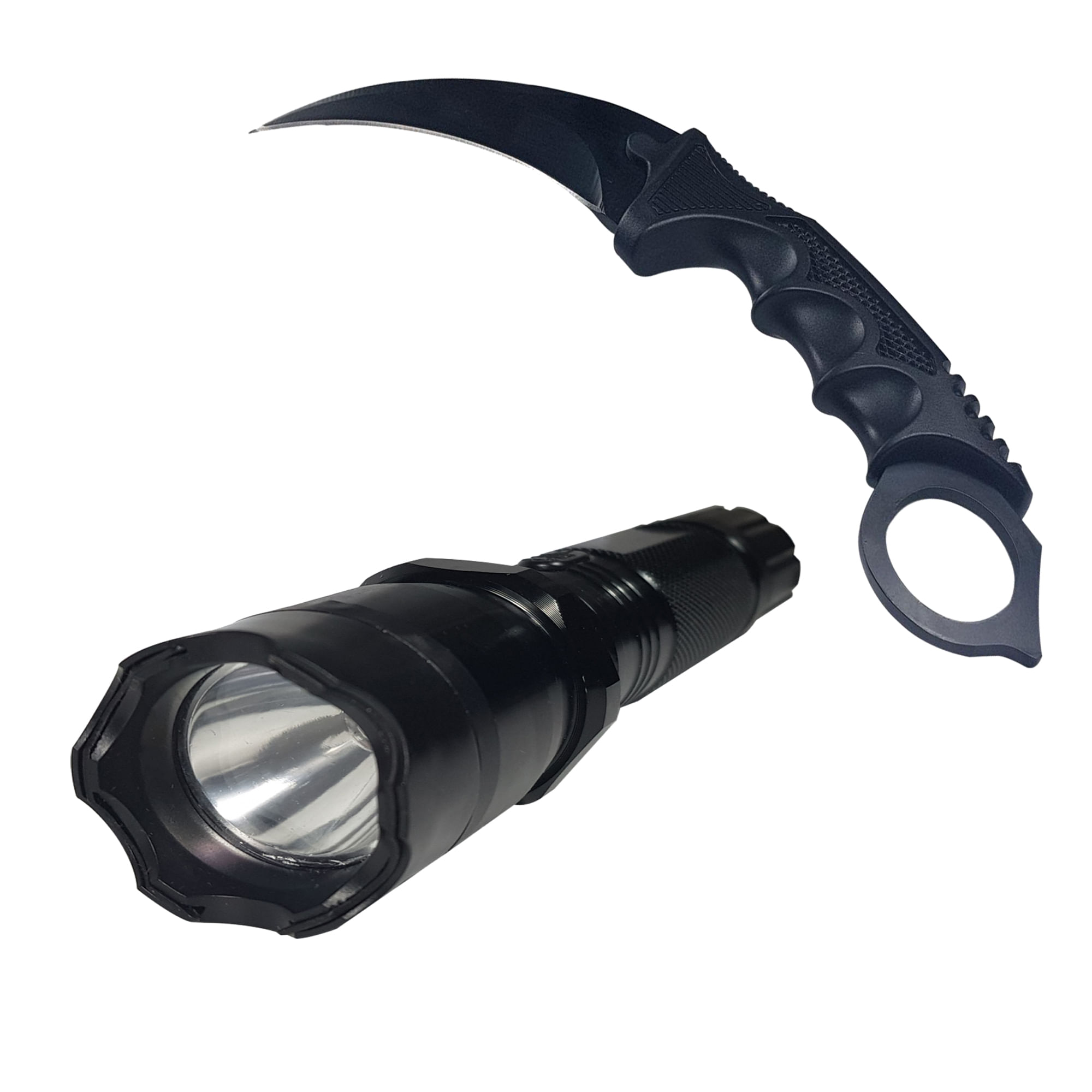 Lanterna cu electrosoc cu acumulator, LED, cutit karambit inclus ...