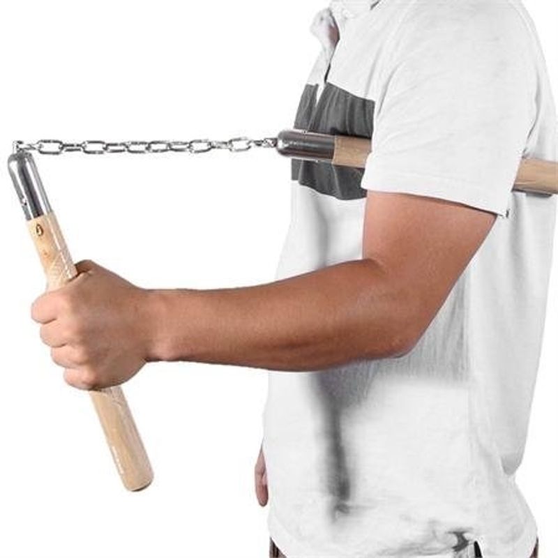 Sport si Outdoor - Camping - Cutite, bricege si accesorii - Cutite si bricege - Set maceta de vanatoare IdeallStore®, Knife of Mind, otel inoxidabil, argintie, 46 cm si nunceag lemn - Infinity.ro