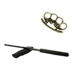 Sport si Outdoor - Sporturi de contact - Produse autoaparare - Set baston telescopic negru 50 cm +  pumnal/box crani - Infinity.ro