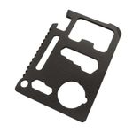 Sport si Outdoor - Accesorii si echipamente sportive - Sporturi extreme si supravietuire - Kituri supravietuire - Card supravietuire IdeallStore®, multifunctional, otel inoxidabil, 11 functii, negru, husa inclusa - Infinity.ro
