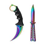 Sport si Outdoor - Camping - Cutite, bricege si accesorii - Cutite si bricege - Set 2 cutite Fade, Karambit, Balisong - Infinity.ro