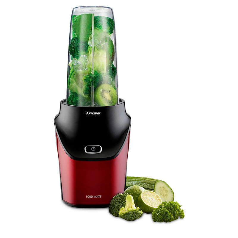Electronice si Electrocasnice - Electrocasnice bucatarie - Mixere, tocatoare & roboti de bucatarie - Blendere si mini tocatoare - Nutriblender juicer Trisa Energy Boost 6928.8312, rosu-negru - Infinity.ro