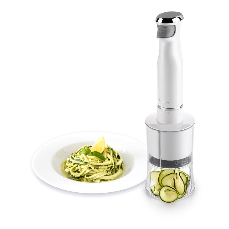 Electronice si Electrocasnice - Electrocasnice bucatarie - Mixere, tocatoare & roboti de bucatarie - Blendere si mini tocatoare - Blender Tocator Spiralizer Trisa 6705.7012, alb - Infinity.ro