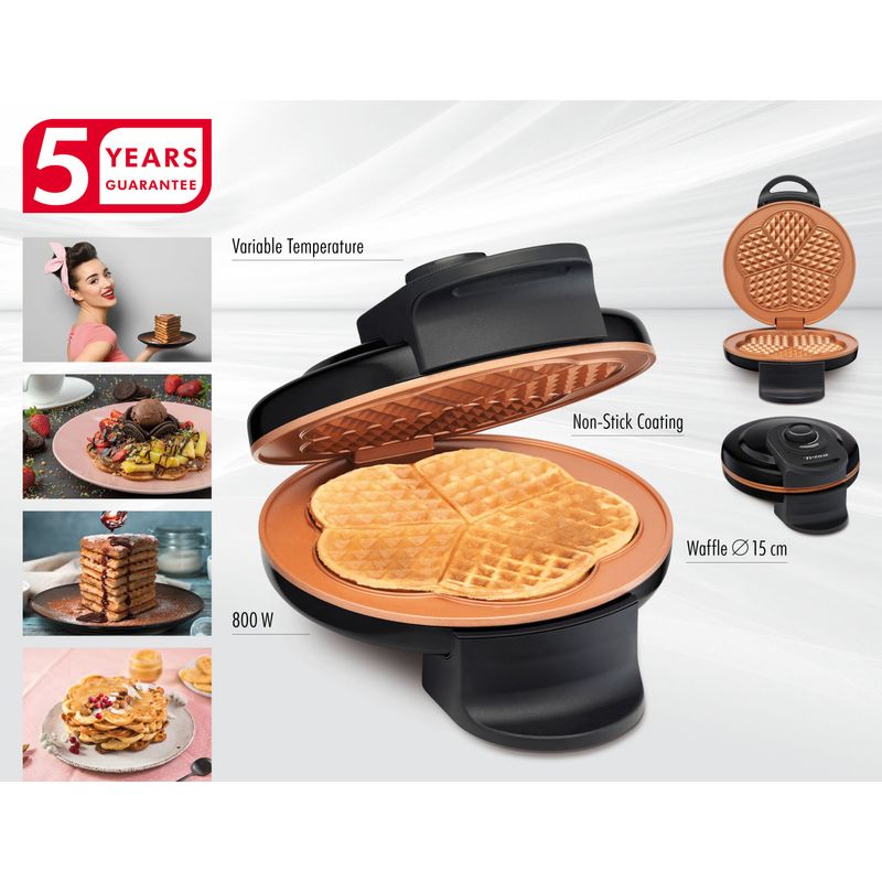 Electronice si Electrocasnice - Electrocasnice bucatarie - Aparate de gatit & desert - Aparate de preparat desert - Aparat preparat vafe Trisa Retro Waffles 7384.4212, negru - Infinity.ro