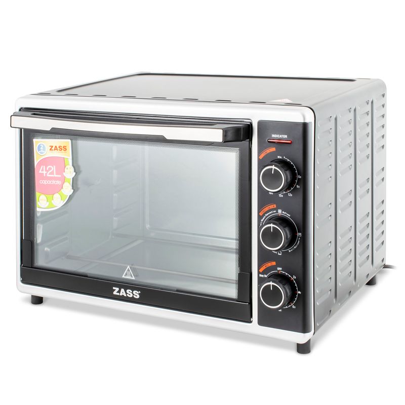 Electronice si Electrocasnice - Aragazuri, cuptoare si hote - Cuptoare - Cuptoare electrice - Cuptor electric cu rotisor Zass ZEO 42 CR, negru-argintiu - Infinity.ro