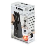 Casa si Gradina - Bucatarie si vesela - Vesela si tacamuri - Cutite si seturi de cutite - Set cutite + Ustensile de bucatarie Zass Gourmet ZG-KS 03, negru - Infinity.ro