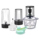 Electronice si Electrocasnice - Electrocasnice bucatarie - Mixere, tocatoare & roboti de bucatarie - Blendere si mini tocatoare - Tocator (Chopper) multifunctional (4 in 1) Zass ZMCH 02, negru-argintiu - Infinity.ro