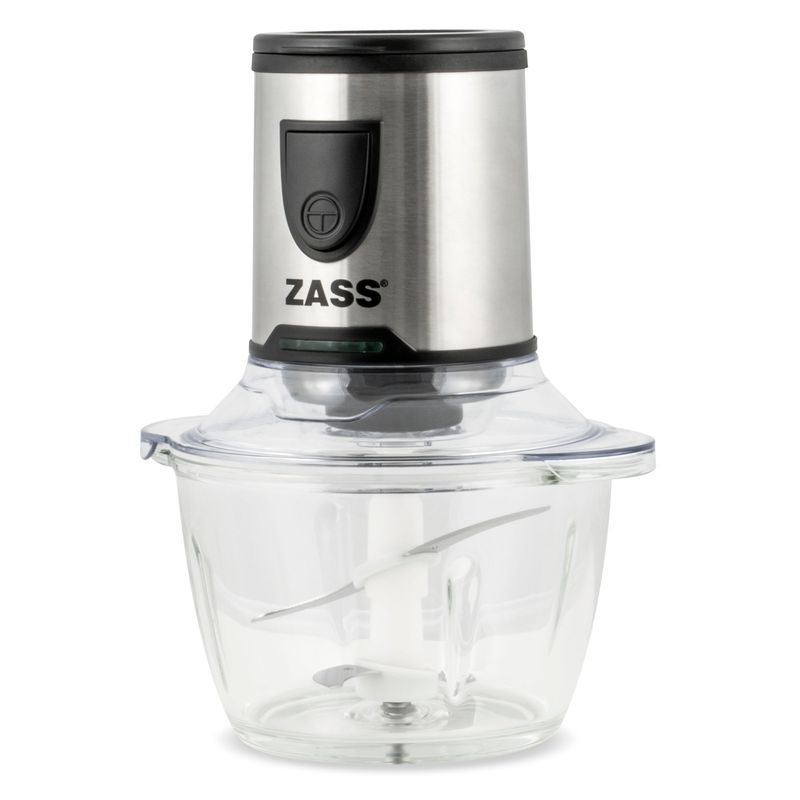 Electronice si Electrocasnice - Electrocasnice bucatarie - Mixere, tocatoare & roboti de bucatarie - Blendere si mini tocatoare - Tocator (Chopper) multifunctional (4 in 1) Zass ZMCH 02, negru-argintiu - Infinity.ro