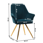 Casa si Gradina - Mobilier - Scaune si fotolii - Scaune - Scaun de luat masa, tesatura din catifea pe albastru inchis / alama, FARAH - Infinity.ro
