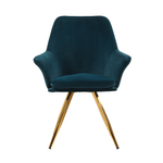 Casa si Gradina - Mobilier - Scaune si fotolii - Scaune - Scaun de luat masa, tesatura din catifea pe albastru inchis / alama, FARAH - Infinity.ro