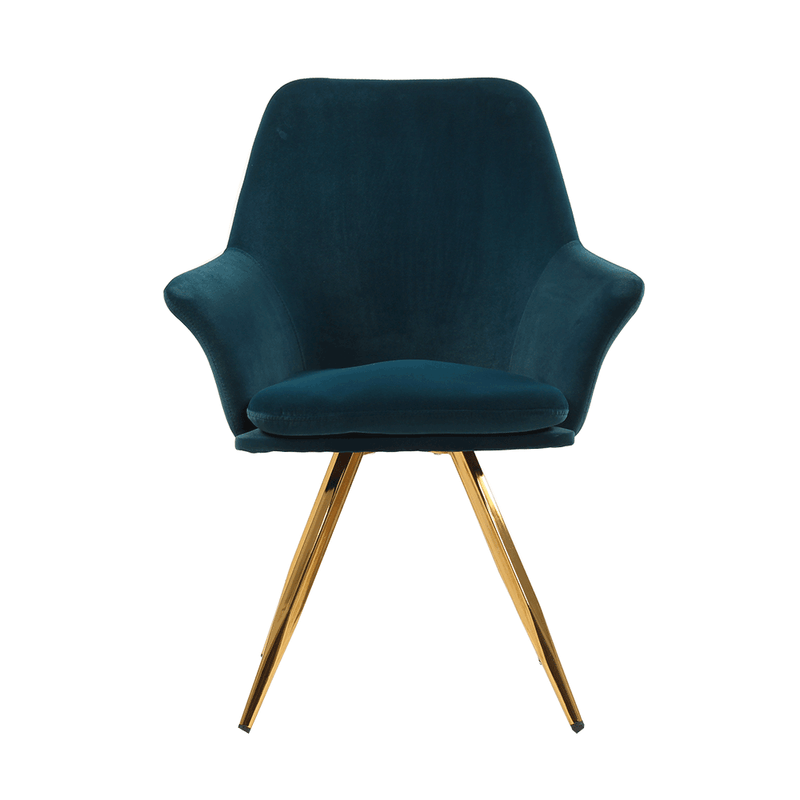Casa si Gradina - Mobilier - Scaune si fotolii - Scaune - Scaun de luat masa, tesatura din catifea pe albastru inchis / alama, FARAH - Infinity.ro