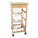 Casa si Gradina - Mobilier - Comode si corpuri - Corpuri bucatarie - Carucior de servire, natural / alb, FRISBY - Infinity.ro