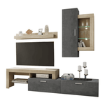 Casa si Gradina - Mobilier - Seturi de mobilier - Seturi living - Perete living, stejar sonoma/beton inchis, CALABRIA - Infinity.ro