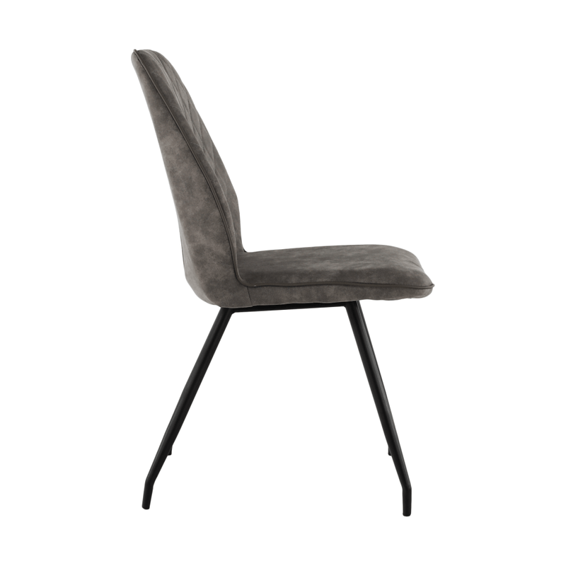 Casa si Gradina - Mobilier - Scaune si fotolii - Scaune - Scaun dining, tesatura gri maro cu efect de piele intoarsa, HERDA - Infinity.ro
