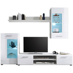 Casa si Gradina - Mobilier - Seturi de mobilier - Seturi living - Mobilier living, alb extra lucios high gloss/alb, HENRI NEW - Infinity.ro